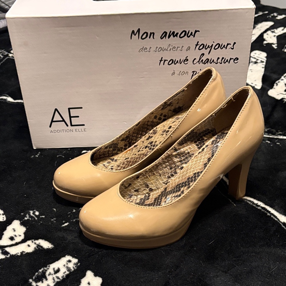 Addition Elle Women's Beige tan Heels